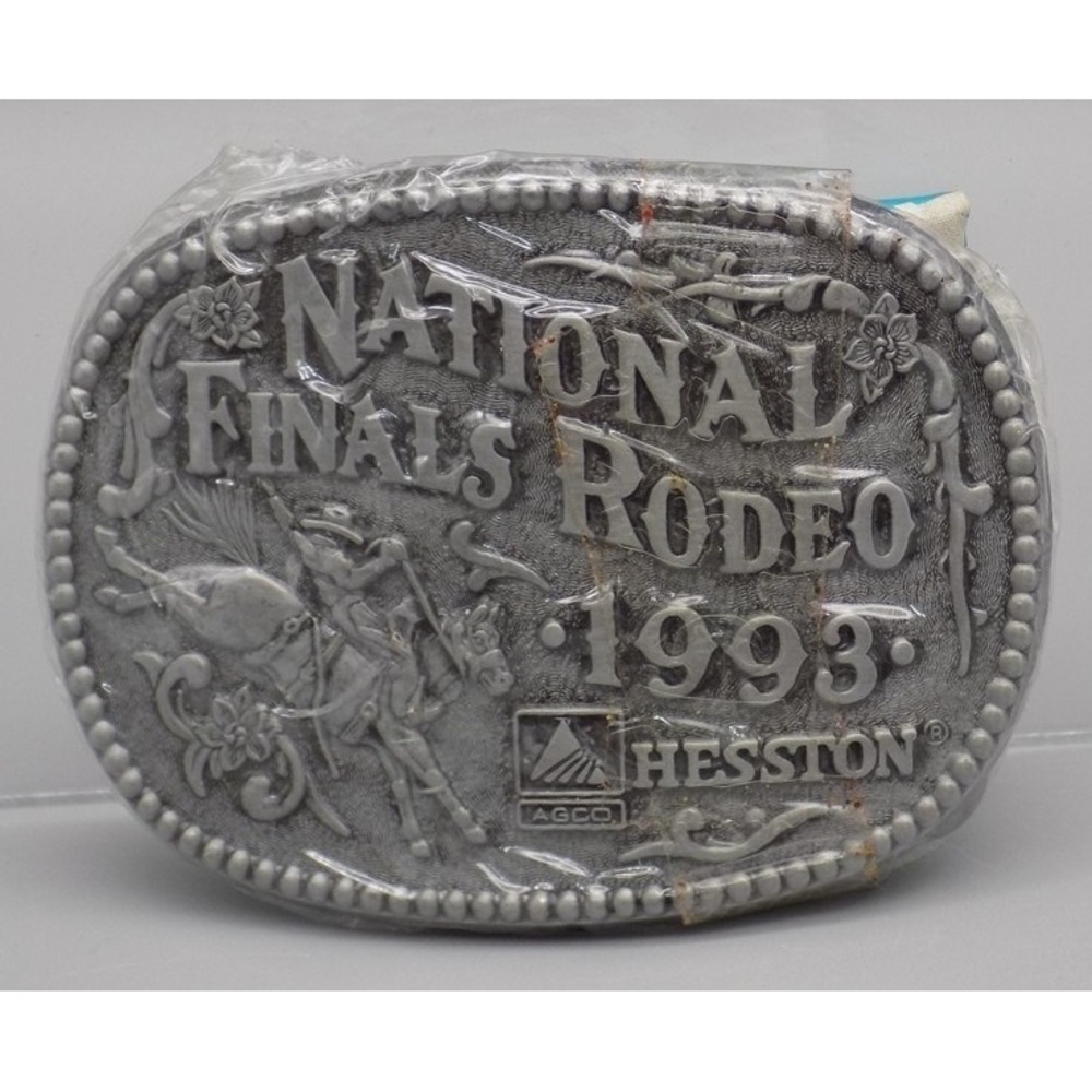 Sealed 1993 NFR Belt Buckle Youth Hesston National Final Rodeo AGCO New Rare Vtg